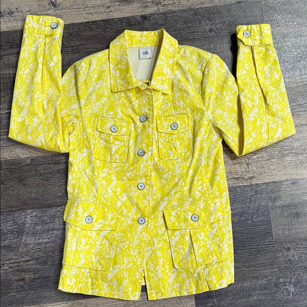 CAbi Yellow Utility Jacket size Small EUC